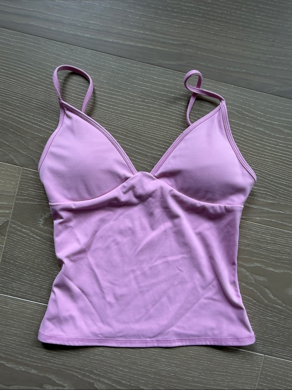 Garage Pink V-Neck Padded Spaghetti Strap Tank Top